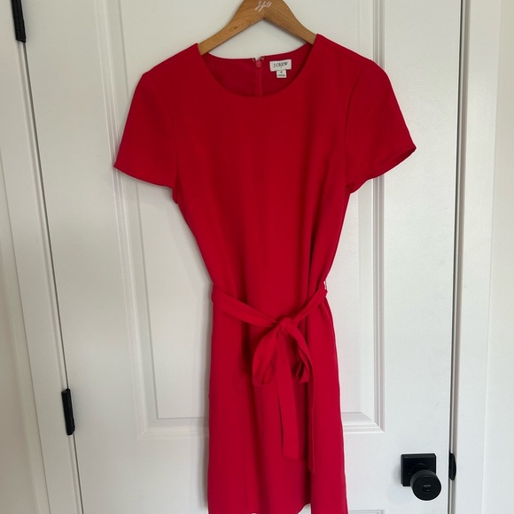 J. Crew Red Mini Front Tie Bow Dress Size 4 - Picture 2 of 4